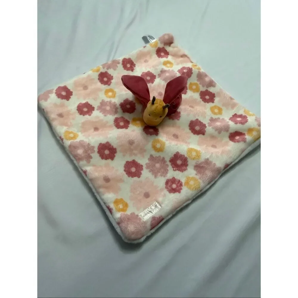 Butterfly Plush Baby Security Blanket Floral Buddy Blankie Soft Dream Gro